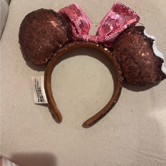 Disney Brown and Pink Minnie Mouse Ears Headband - Picture 2 of 2